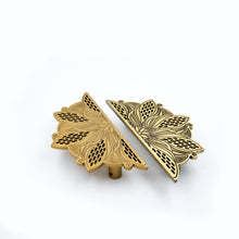 Floral Semi-Circle Brass Pull – Brass wardrobe handles — view 3