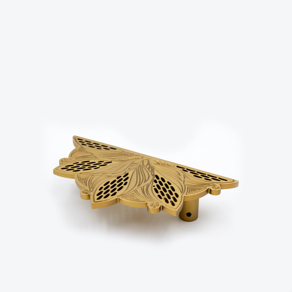 Floral Semi-Circle Brass Pull – Brass wardrobe handles