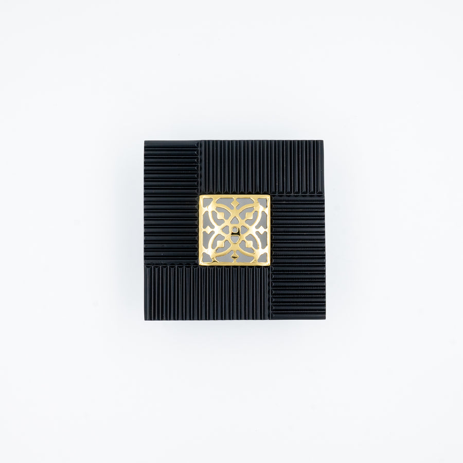 Square Solid Brass Push Plate – brass knob, view 7