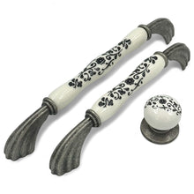 Lumiere Floral Painted Bar Handle – Ceramic drawer handle — view 5