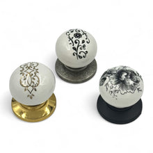 Lumiere Floral Painted Bar Handle – Ceramic drawer handle — view 3