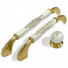 Lumiere Floral Painted Bar Handle – Ceramic drawer handle — view 2