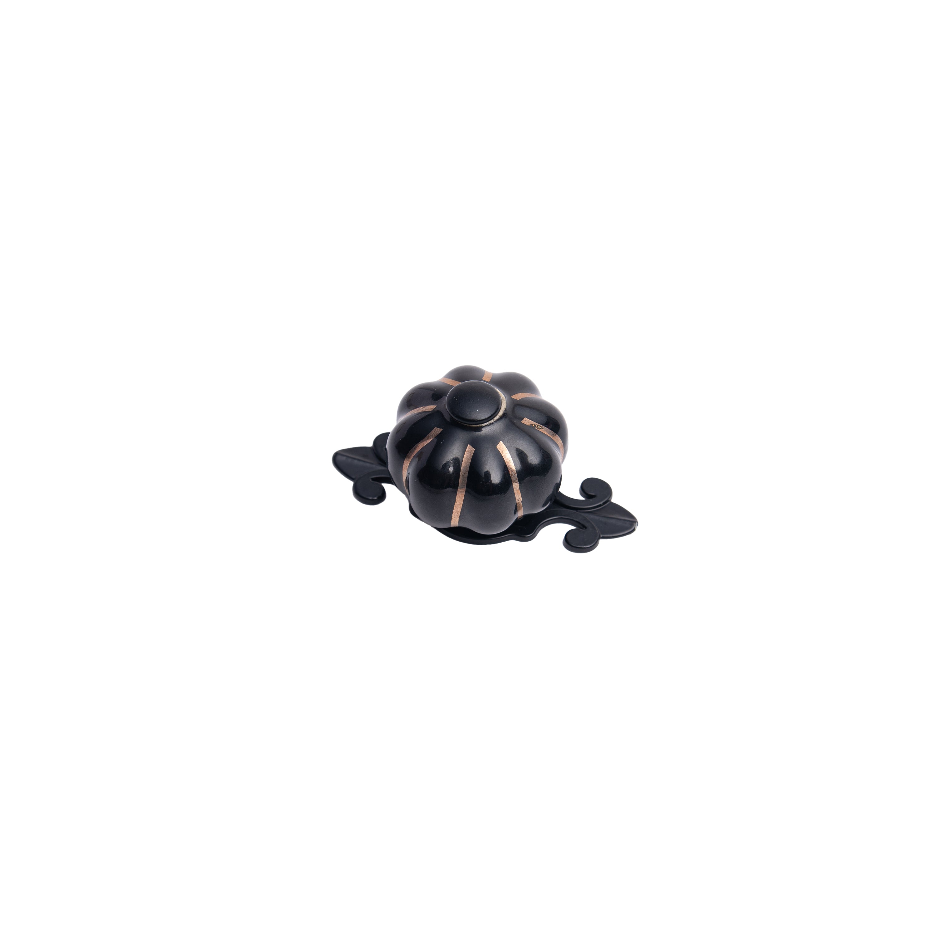Noir Pumpkin Ribbed Knob – Ceramic Knob