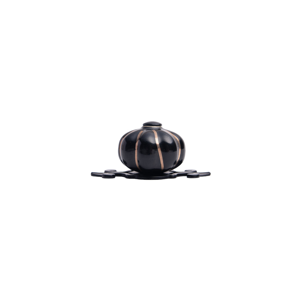Noir Pumpkin Ribbed Knob – Ceramic Knob