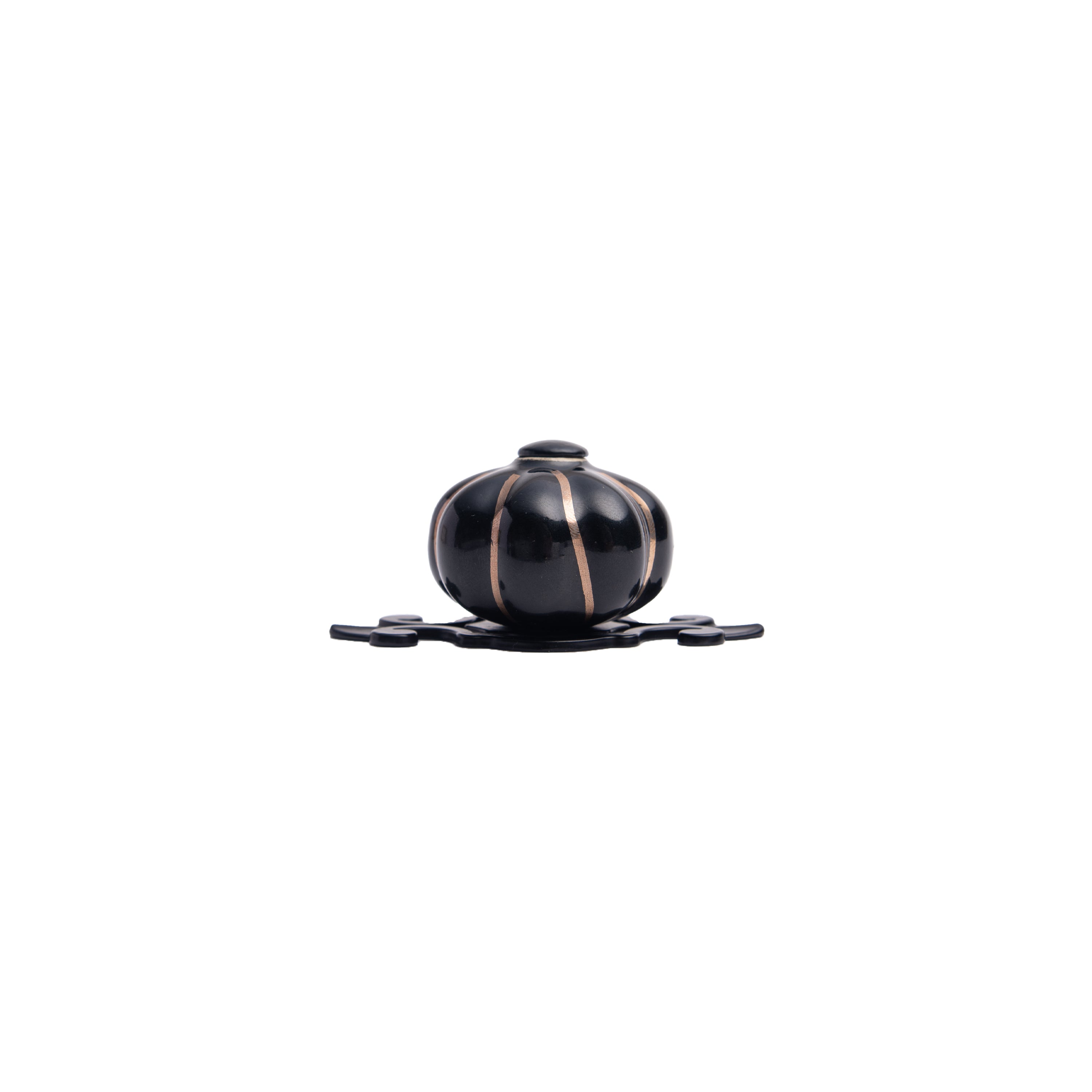 Noir Pumpkin Ribbed Knob – Ceramic Knob