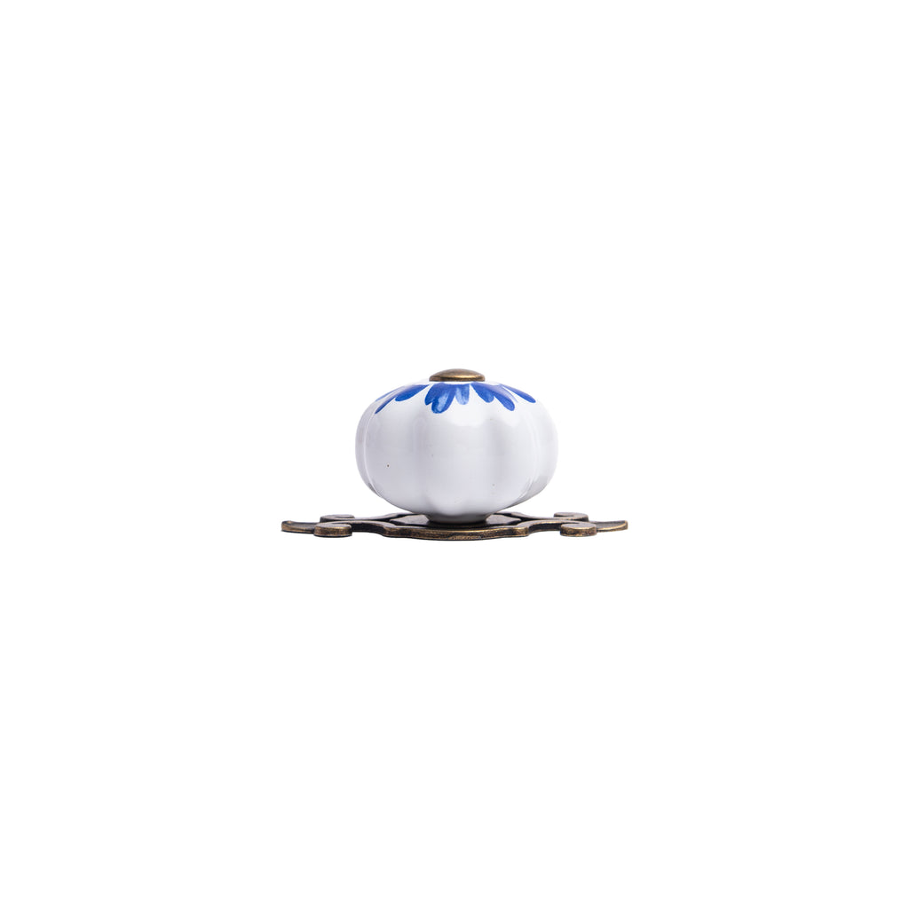 Pearl Pumpkin Ribbed Knob – Ceramic Knob