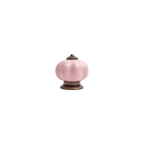 Heritage Squat Pumpkin Knob – Ceramic Knob — alternate view