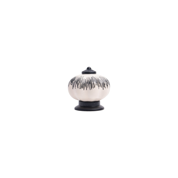 Porcelain Squat Pumpkin Knob – Ceramic Knob — alternate view