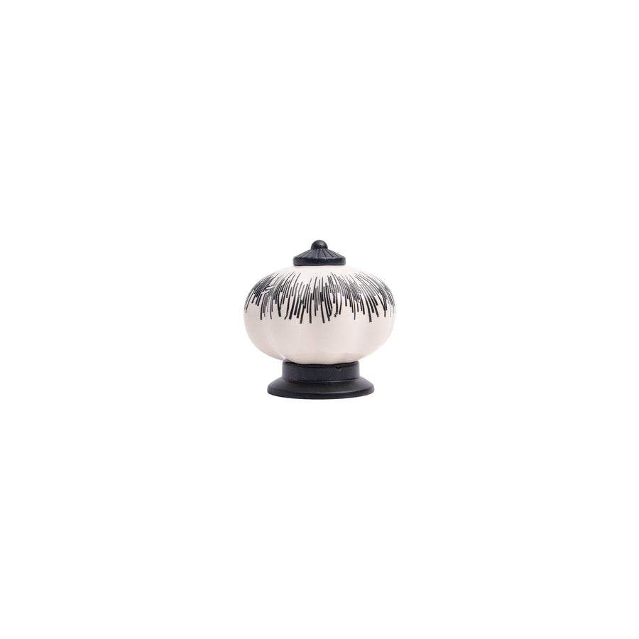 Porcelain Squat Pumpkin Knob – ceramic knob, view 2