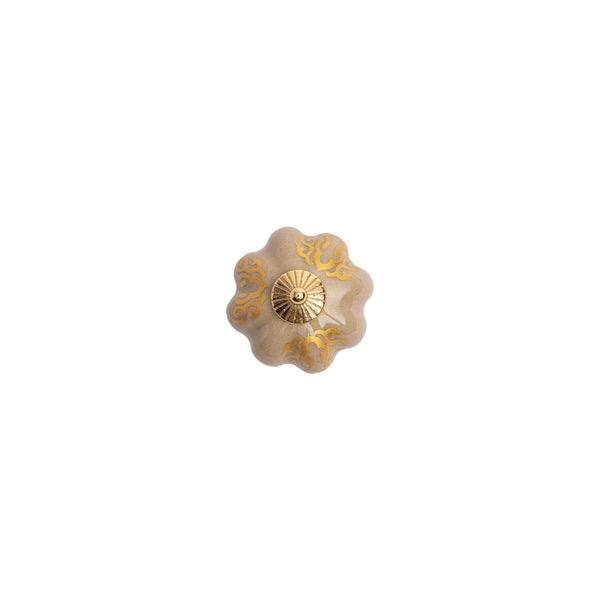 Creme Squat Pumpkin Knob – Ceramic Knob — alternate view