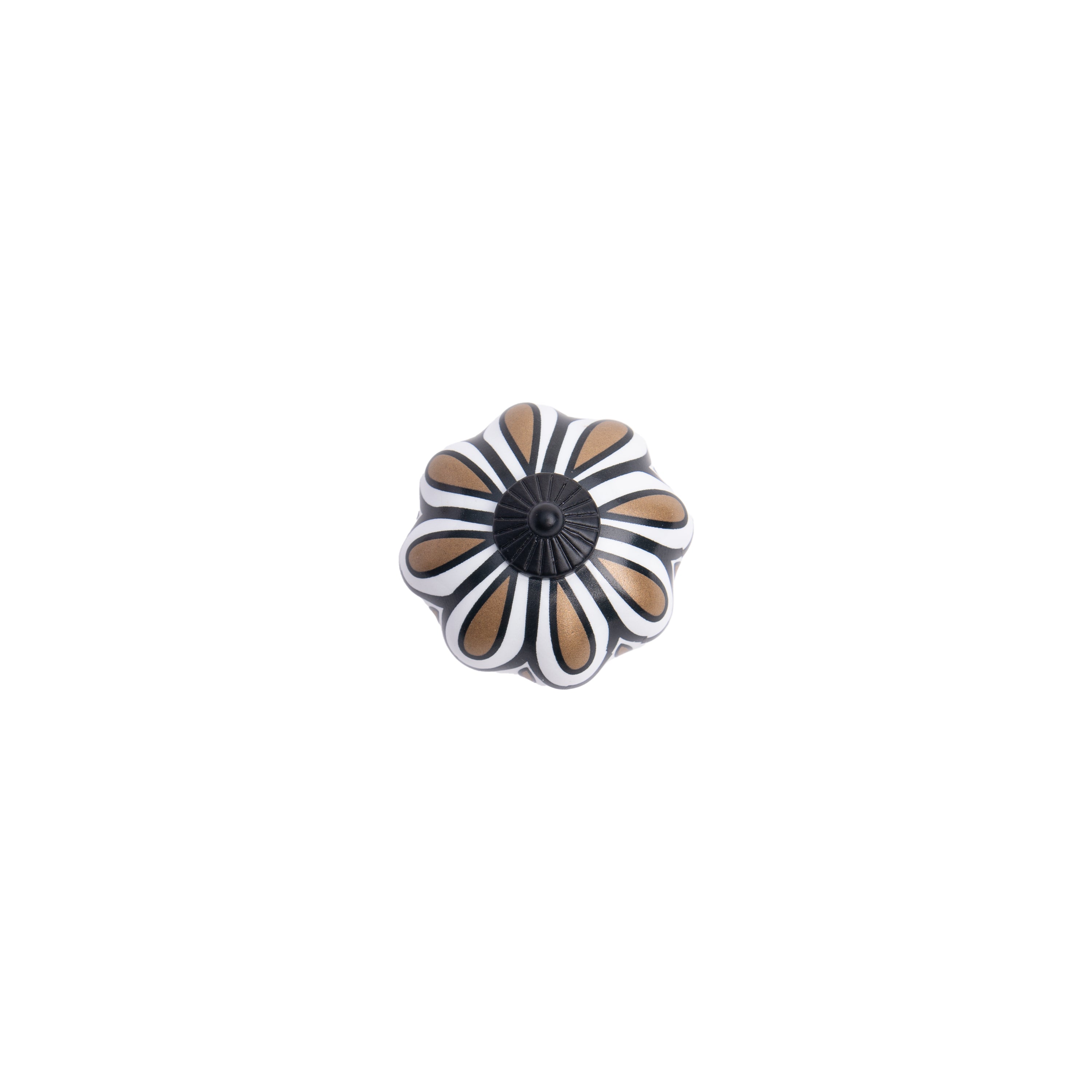 Striped Squat Pumpkin Knob – Ceramic Knob