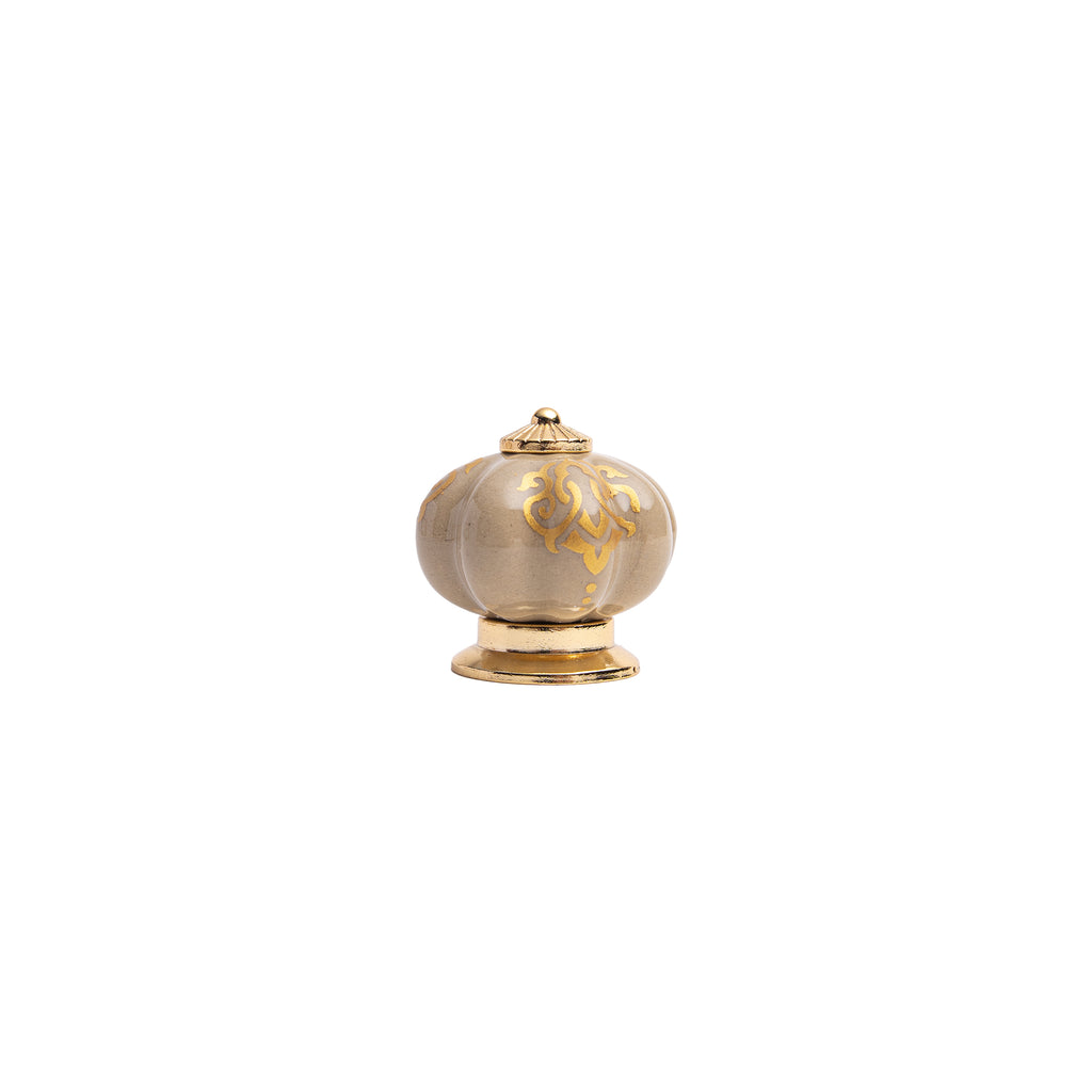 Creme Squat Pumpkin Knob – Ceramic Knob