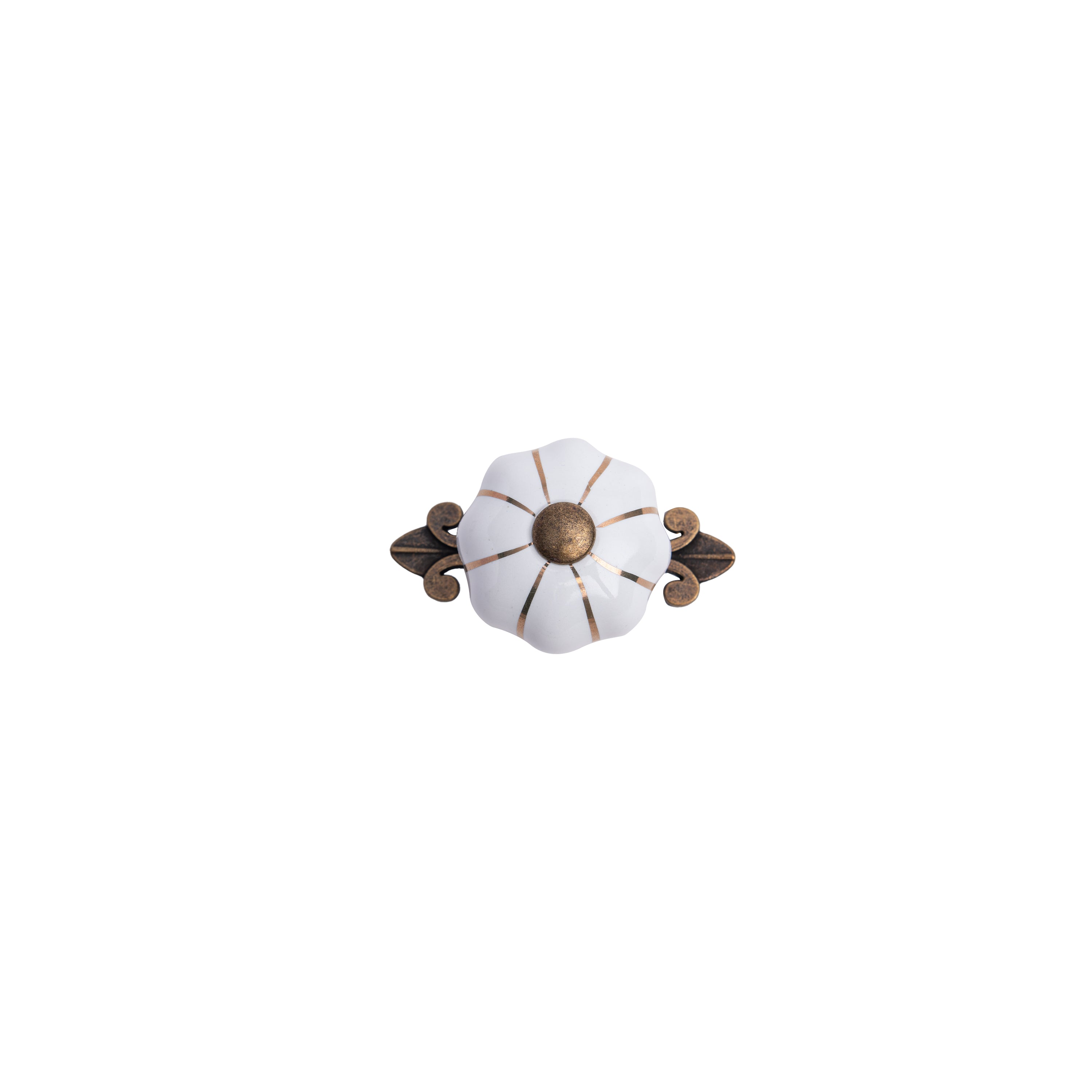 Ivory Pumpkin Ribbed Knob – Ceramic Knob