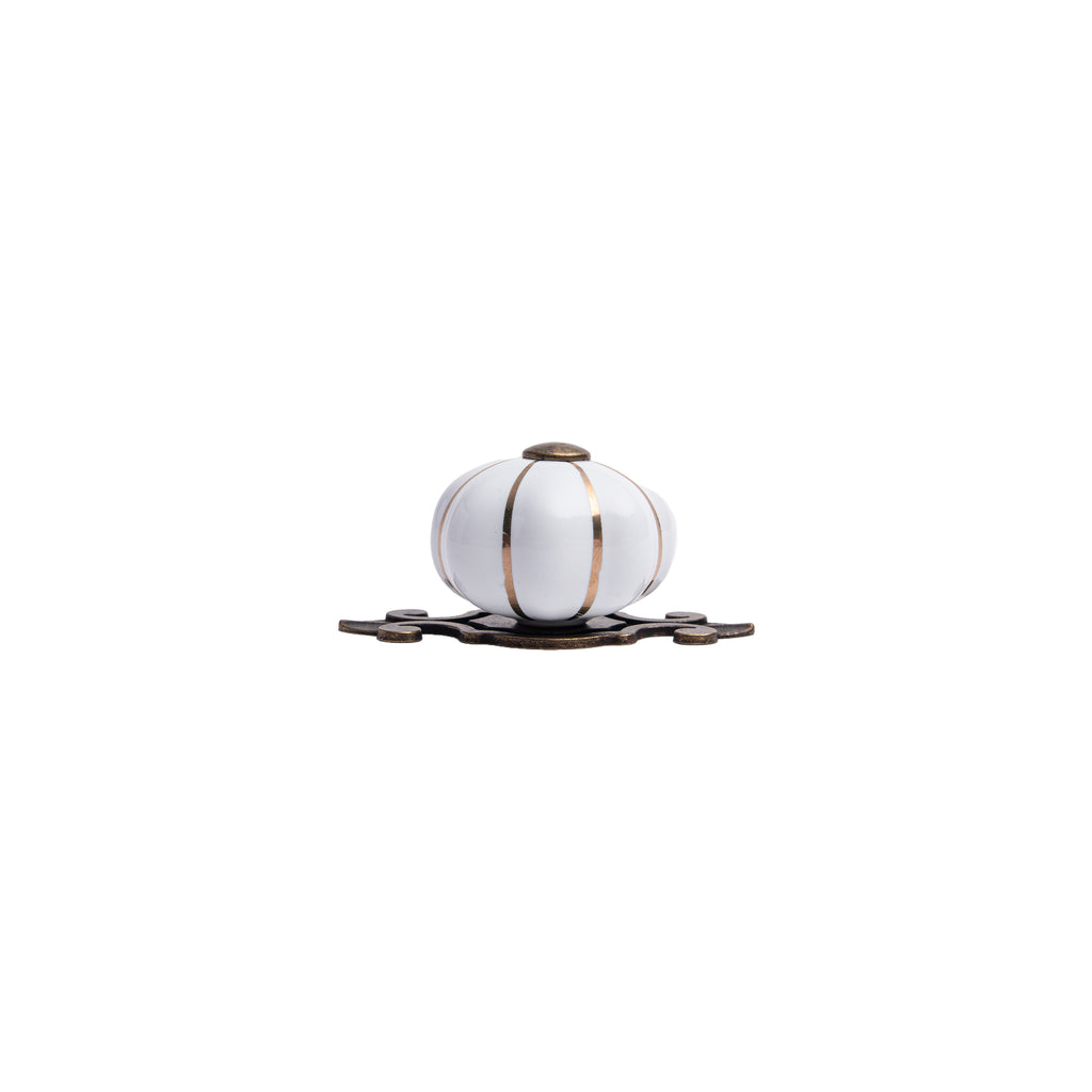 Ivory Pumpkin Ribbed Knob – Ceramic Knob
