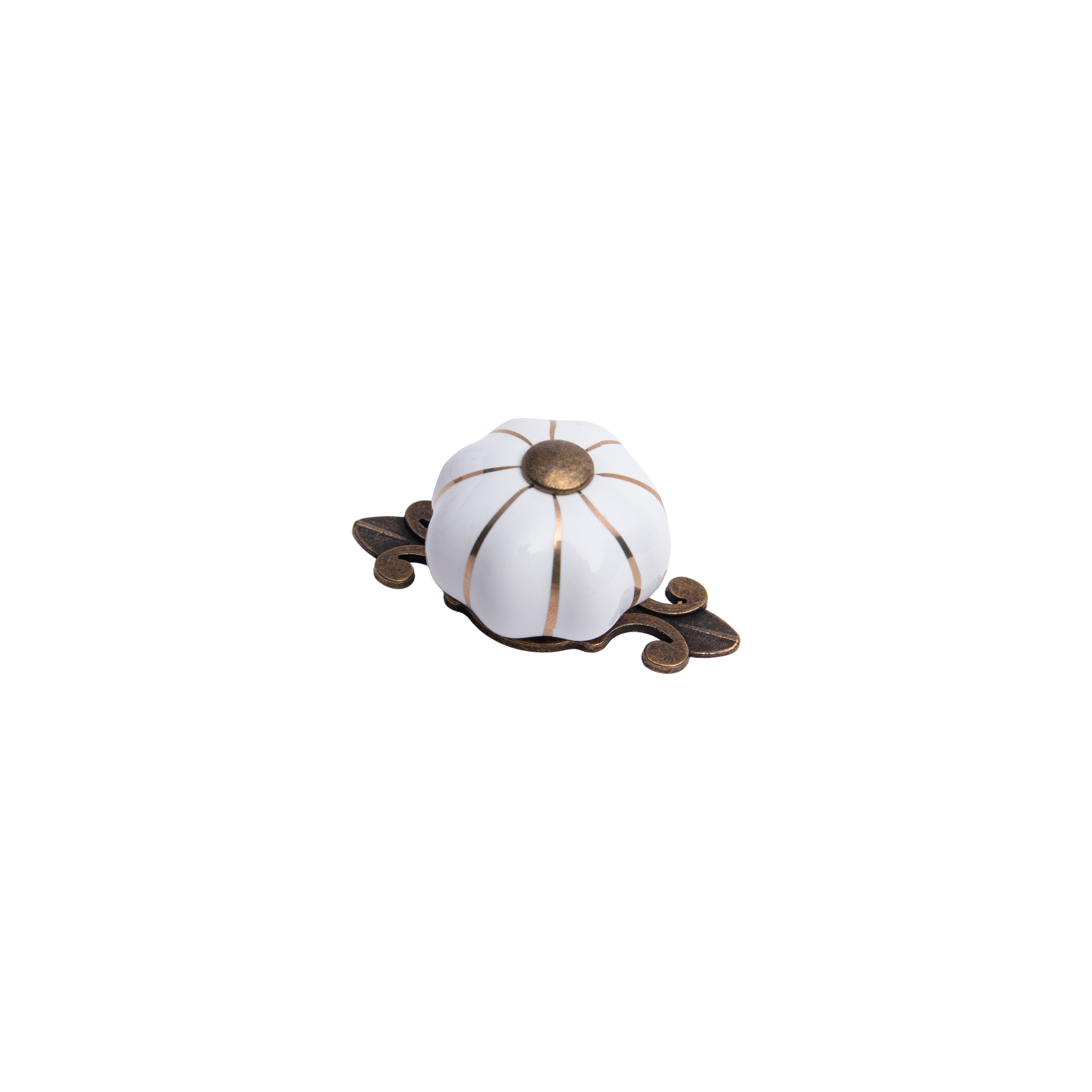 Ivory Pumpkin Ribbed Knob – Ceramic Knob