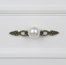 Scrollwork Pearl Globe Knob – Ceramic Knob — view 2