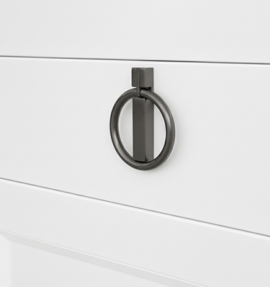 Crest Arch Bar Knob in Smoky Black – zinc knob