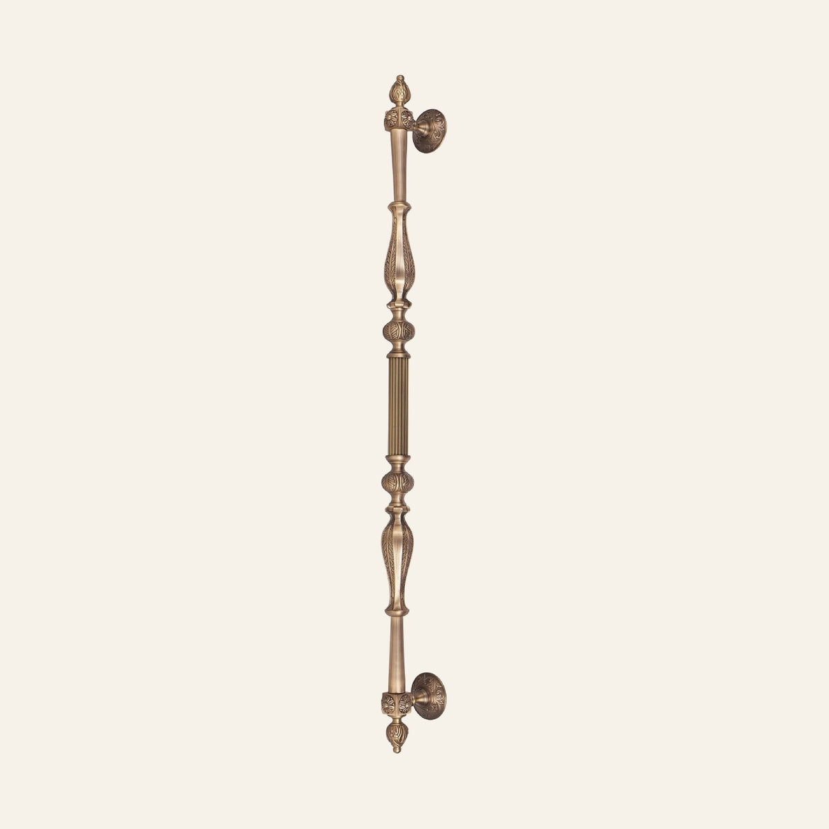 Altona 42 inch reeded solid brass pull handle for full-height doors