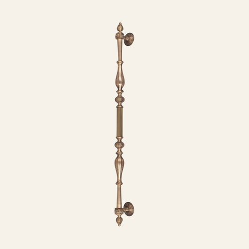 Altona 42 inch reeded solid brass pull handle for full-height doors