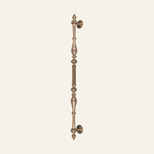 Altona 42 inch reeded solid brass pull handle for full-height doors