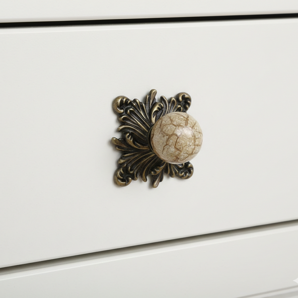Solstice Sunburst Dome Knob in Sedef Pearl