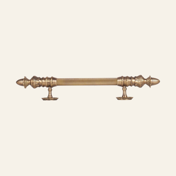 Begonya solid brass pull handle, full length profile