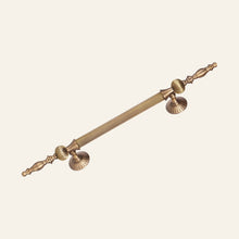 Cilo reeded solid brass pull handle with fluted sphere ends