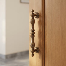Dragos Solid Brass Pull Handle in Antique, 24-inch, fitted on a main door