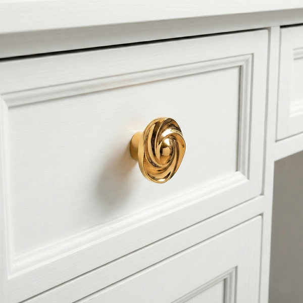 Petite Square Dome Knob in PVD Gold