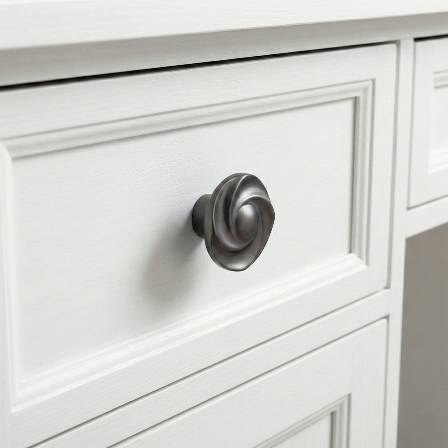 Petite Square Dome Knob in Graphite – zinc knob
