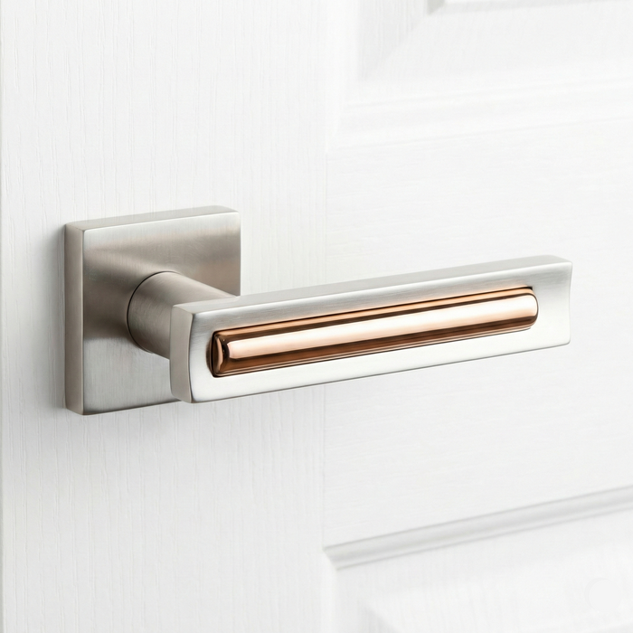 Contrast Lever Mortise Set in Rose Gold