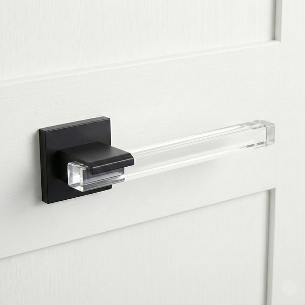Crystal Arc Mortise Set in Matte Black