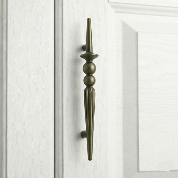 Tuva Linear Wardrobe Handle in Antique Brass