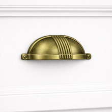 Plinth Ribbed Cup Pull – Zinc cup handle — view 3