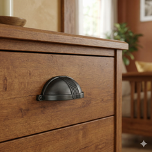 Plinth Ribbed Cup Pull – Zinc cup handle — view 2