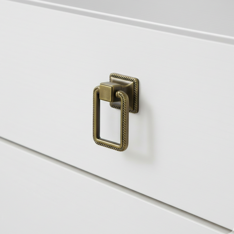 Kare Square Ribbed Knob in Matte Brushed Antique(coffee) – zinc knob