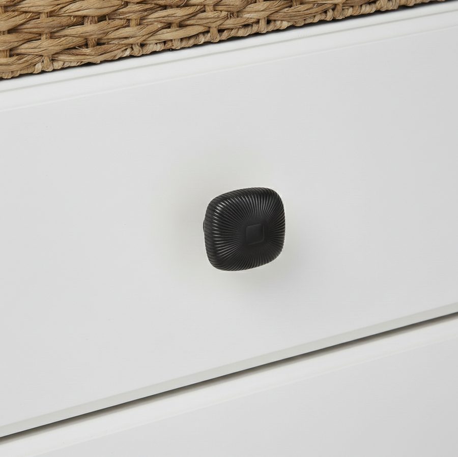 Laos Ribbed Oval Knob in Matte Black – aluminium knob