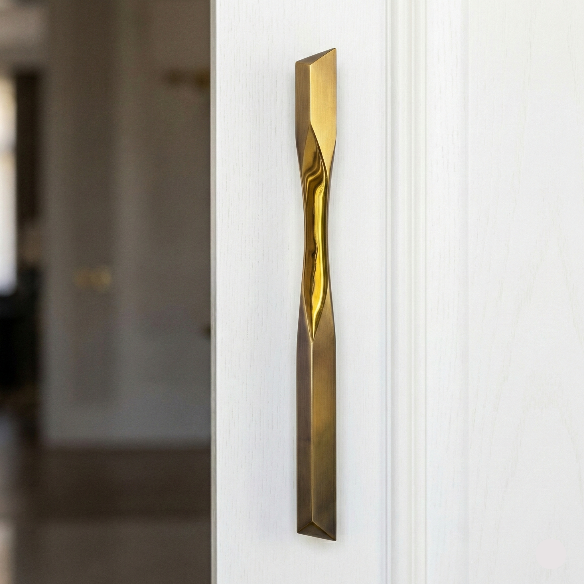 Pyramid Geometric Brass Door Handle – Brass handles