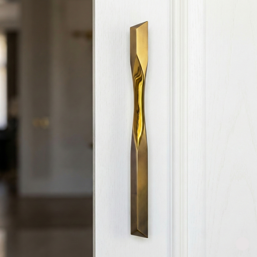 Pyramid Geometric Brass Door Handle – Brass handles