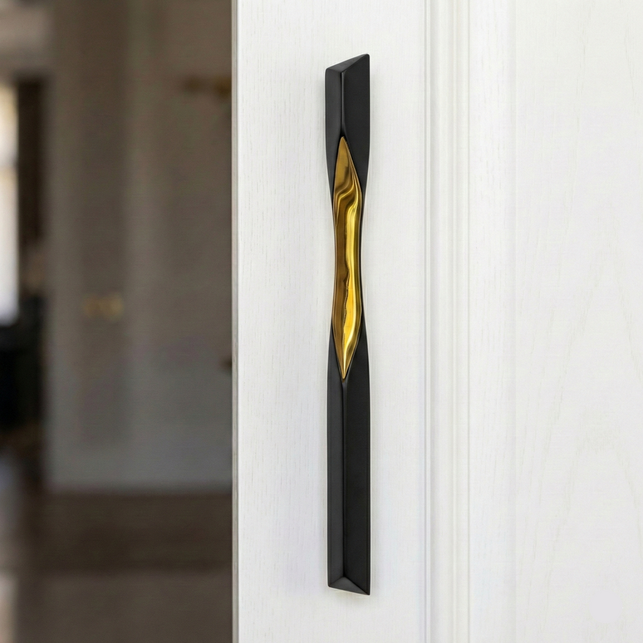 Pyramid Geometric Brass Door Handle – Brass handles — view 2