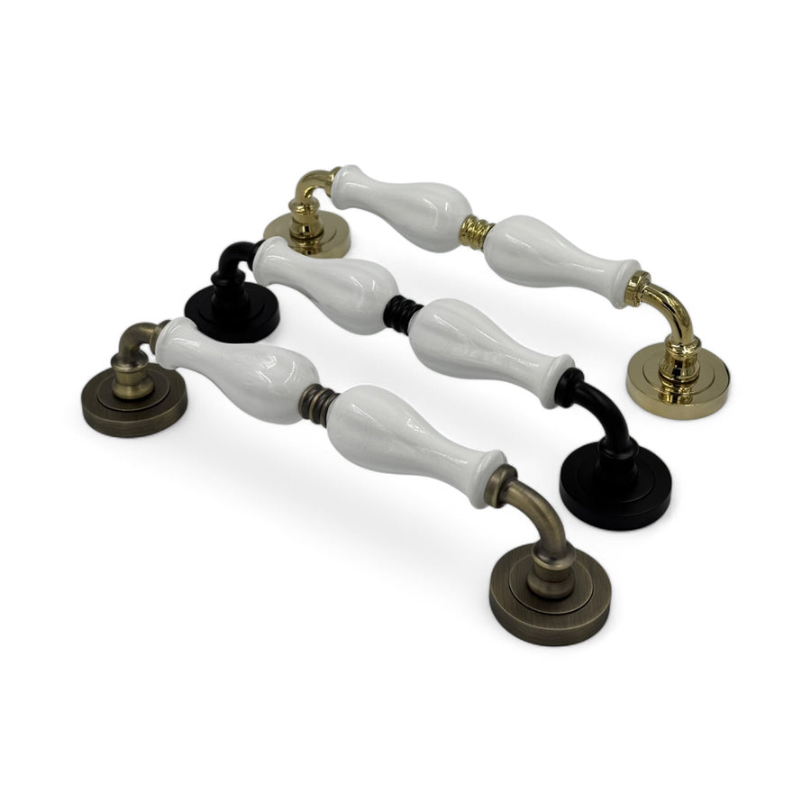 Lumino Plate Lever Mortise Set – ceramic pull handle