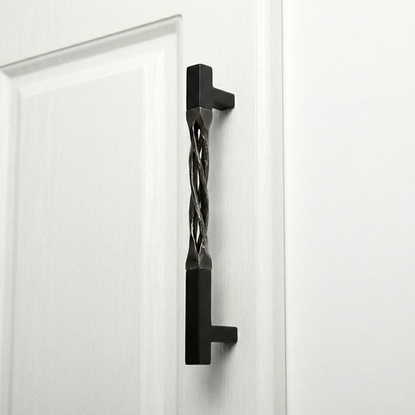 Twig Sculptural Brass Door Handle in PVD Gold