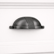 Plinth Ribbed Cup Pull – Zinc cup handle — view 1