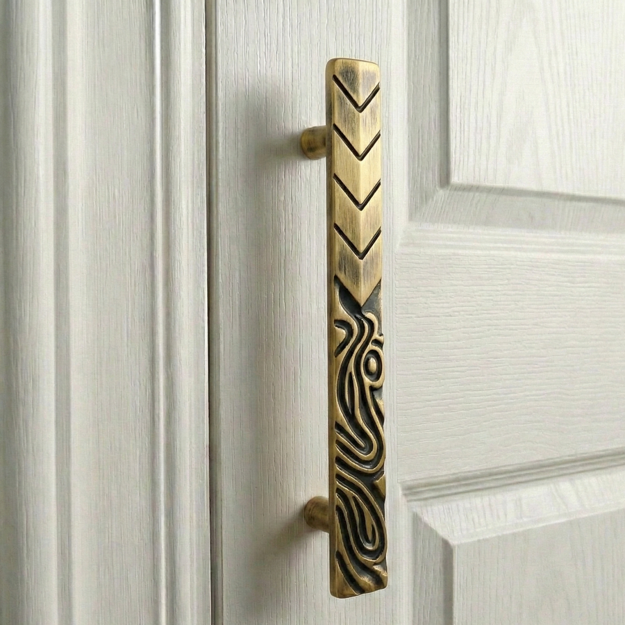 Water Flow Brass Door Handle – Brass handles — view 6