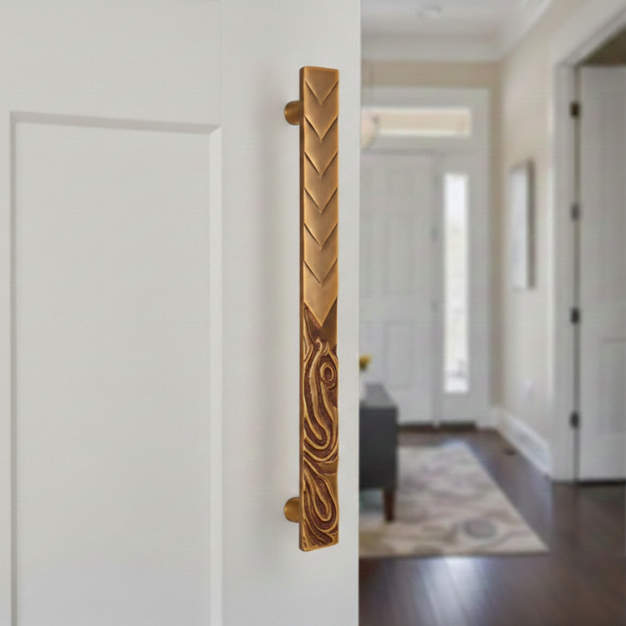 Water Flow Brass Door Handle – Brass handles — view 3