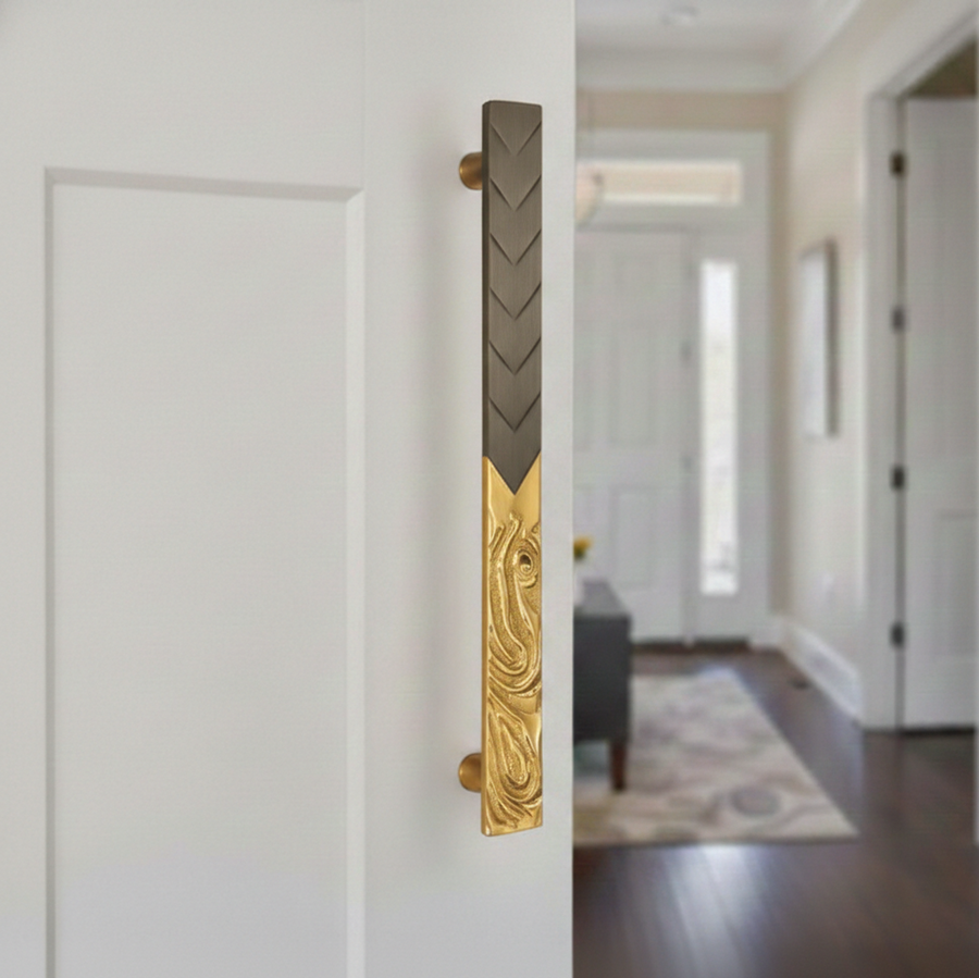 Water Flow Brass Door Handle – Brass handles — view 4