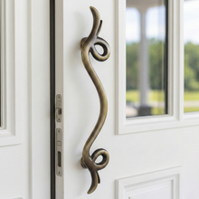 Regent Slim Brass Door Handle – Brass handles — view 1