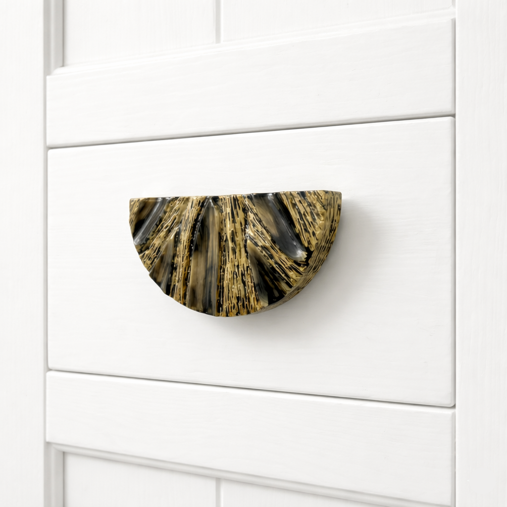 Sculptural Solid Brass Door Handle – Brass handles