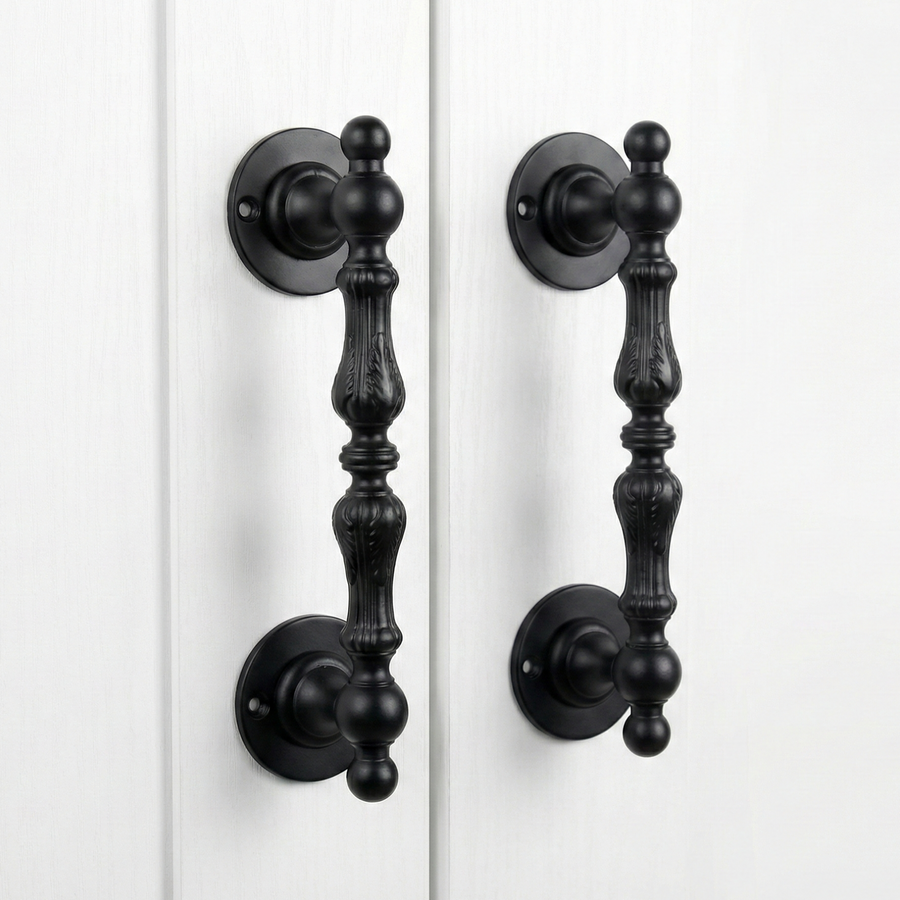Sculpta Fluted Cabinet Handle in Matte Black – zinc wardrobe handle